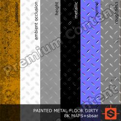 PBR substance material of metal floor painted dirty created in substance designer for graphic designers and game developers